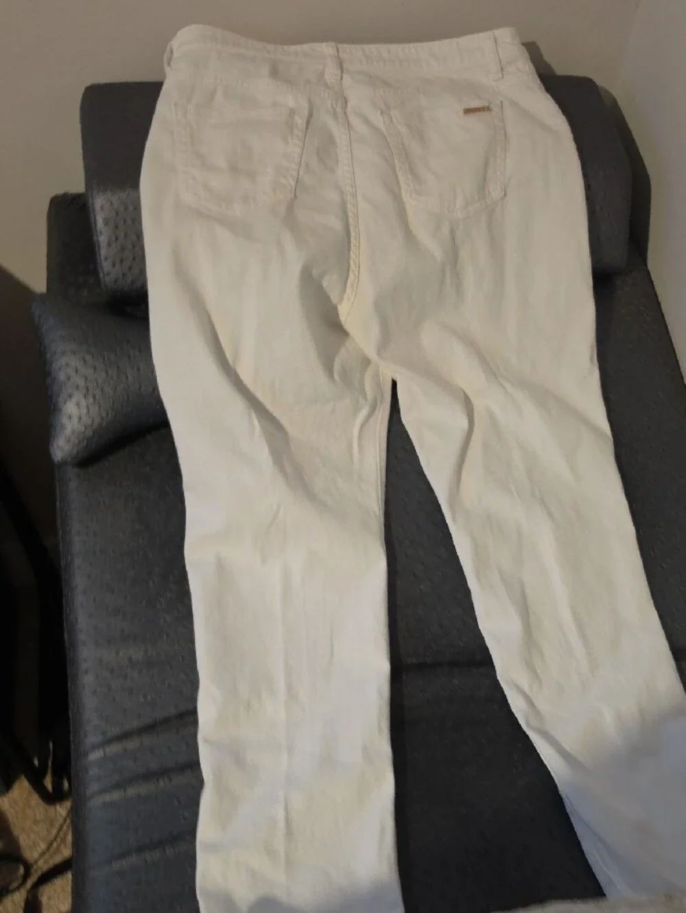Michael Kors White Skinny Jeans with Gold Hardware